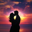 © Robbie Smith 1  - Silhouette of a couple sharing a kiss against a colourful sunset