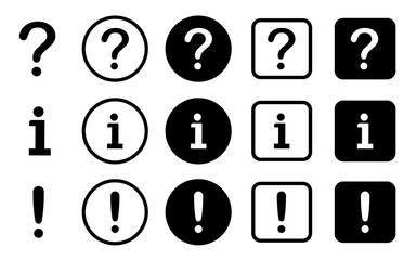 Wall Mural - question, exclamation, information icon. information icon on isolated on white background.