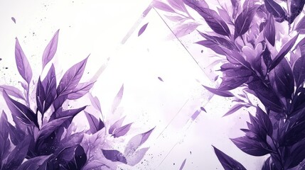 Wall Mural - purple orchid design with diamond shape elements and floral accents