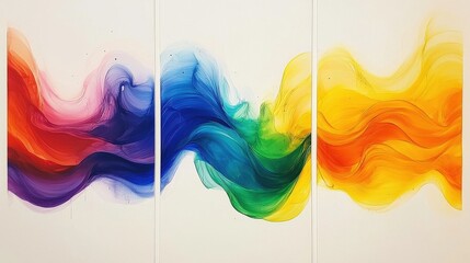 Wall Mural - colorful abstract waves in vibrant swirls creating dynamic visual flow