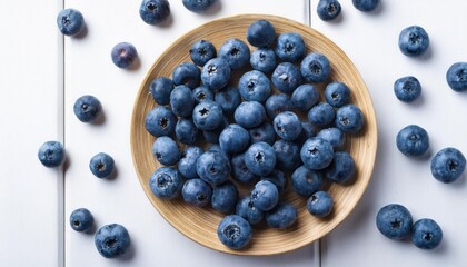 Wall Mural - Blueberries on a white background