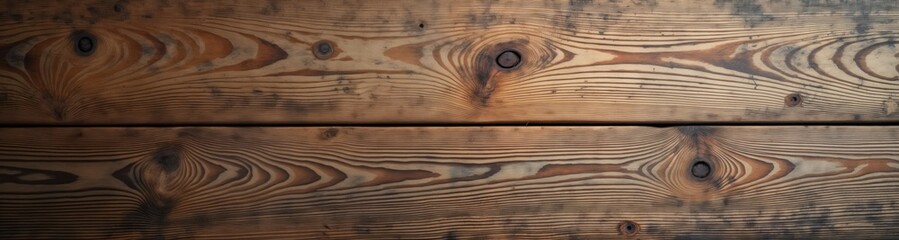 Fototapete - Rustic wooden table surface shows natural wood grain pattern. Light brown color, old vintage style. Long banner panoramic background design. Ideal for furniture decor design projects. Great for wood