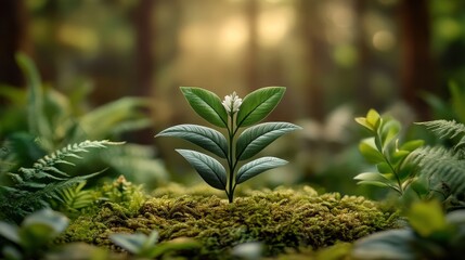 Wall Mural - New Life in the Forest: A Tiny Plant's Journey