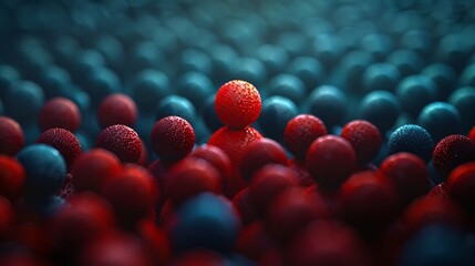 Beautiful red and blue small eatable sweet balls placed in dark background