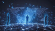 © Teeraphon - abstract professional business team people innovation connection of line from nail node to node on map background , networking concept