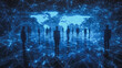 © Teeraphon - abstract professional business team people innovation connection of line from nail node to node on map background , networking concept