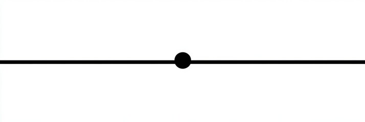 Leinwandbilder - Horizontal line with a bold center point creating a minimalist design for art and graphic projects. Generative AI