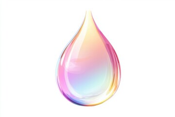 Fototapete - Colorful water droplet reflecting light with a smooth surface in a plain background. Generative AI