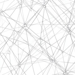 Leinwandbilder - Abstract network illustration with interconnected lines and nodes on a white background. Generative AI