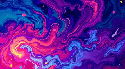 A vibrant abstract illustration wallpaper featuring swirling, multicolored nebulae, rendered in a digital painting style with high contrast and sharp details, incorporat.