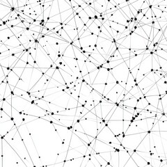 Aufkleber - Abstract network illustration showcasing interconnected nodes and lines on a white background with dynamic patterns. Generative AI