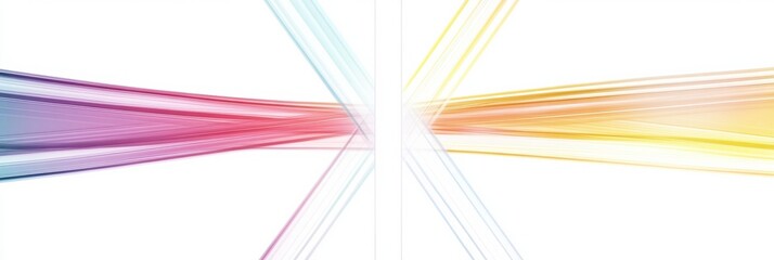 Aufkleber - Colorful abstract design with vibrant lines converging in an artistic display of motion and light. Generative AI