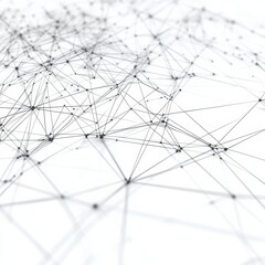 Aufkleber - Intricate network of lines and dots representing digital connections on a white background. Generative AI