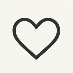 Aufkleber - Heart symbol design with minimalist style on neutral background showcasing simplicity and elegance in artwork. Generative AI