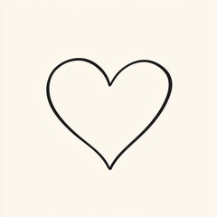Aufkleber - Simple line art heart symbol as a timeless representation of love and affection. Generative AI