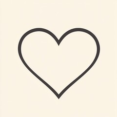 Aufkleber - Simple heart outline illustration on a neutral background for love and affection themed designs. Generative AI