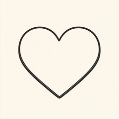 Aufkleber - Outline of a heart shape on a simple background designed for artistic or decorative purposes. Generative AI