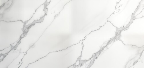 Poster - High-resolution image of elegant white marble texture. Subtle grey veins create luxurious pattern on smooth surface. Ideal for interior design projects as background. Natural beauty of marble.