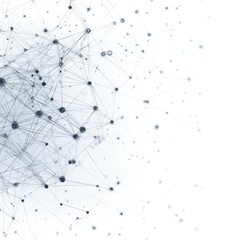 Aufkleber - Abstract network visualization with interconnected nodes and lines representing data flow in a digital landscape. Generative AI