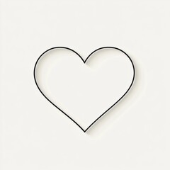 Aufkleber - Simple heart outline design on a soft pastel background for minimalist art enthusiasts and decor lovers. Generative AI