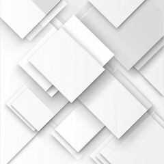 Aufkleber - White geometric shapes layered together in an abstract design creating a modern minimalist look. Generative AI