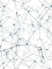 Aufkleber - Abstract network design showcasing interconnected nodes and lines in a minimalistic style and light color palette. Generative AI