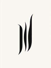 Aufkleber - Minimalist black lines create abstract design on neutral background showcasing elegance and simplicity in art. Generative AI