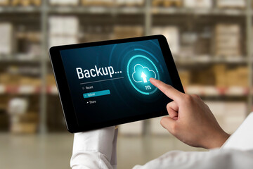 Wall Mural - backup storage data internet technology business concept. database storage cloud technology file dat