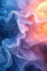Wall Mural - Vibrant abstract gradient wallpaper with flowing light waves