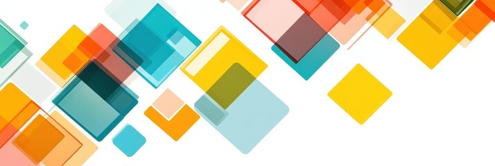 Aufkleber - Colorful geometric shapes create a vibrant abstract background suitable for various design projects. Generative AI