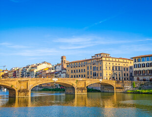 Wall Mural - Ponte Santa Trinita, Holy Trinity Bridge bridge over River Arno in Florence, Italy