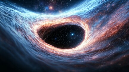 Wall Mural - blue and orange space with a hole in the middle