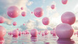 © jannik27s - pink spheres floating in the air