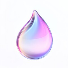 Leinwandbilder - Colorful water droplet with mesmerizing light reflection on a white background. Generative AI