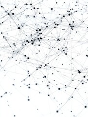 Aufkleber - Complex network structure showcasing interconnected nodes on a white background for data visualization concepts. Generative AI