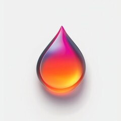 Fototapete - Colorful droplet with gradient hues creating a vibrant visual impact on a clean background. Generative AI