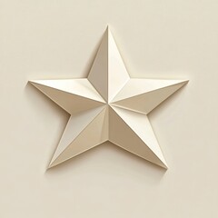 Fototapete - Decorative five pointed star design in neutral beige color displayed on a textured wall surface. Generative AI