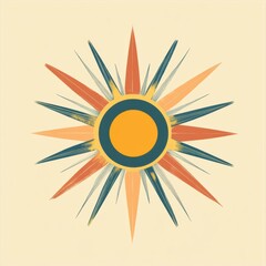 Leinwandbilder - Vibrant sunburst design featuring rays in various colors against a light background. Generative AI