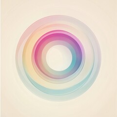 Leinwandbilder - Abstract vibrant circles in pastel colors create a harmonious design with layered effects. Generative AI