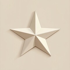 Aufkleber - Three dimensional cream star decoration on a textured wall in a modern interior design setting. Generative AI