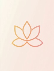 Poster - Lotus flower outline design with soft pastel colors for calming and serene ambiance in decor and wellness. Generative AI