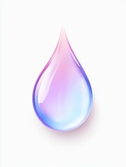 Aufkleber - Colorful water droplet with gradient shades on a white background captured in a simple yet striking composition. Generative AI