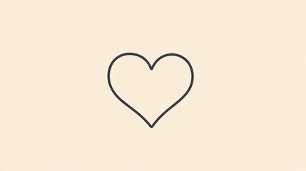 Aufkleber - Simple outline of a heart symbol on a plain background representing love and affection in a minimalist style. Generative AI