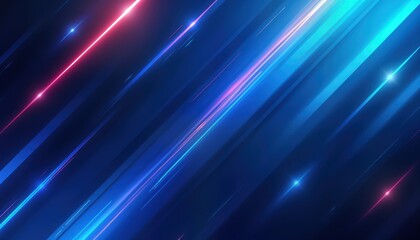 Leinwandbilder - Dynamic abstract design with vibrant blue diagonal lines. Modern futuristic background with bright glowing light streaks. Suitable for tech presentations, sales events, banners, nightlife events.