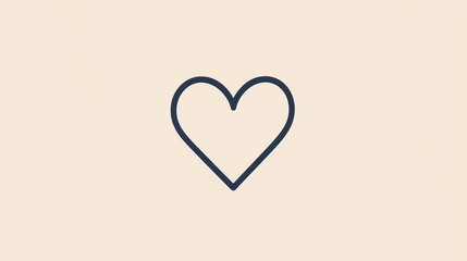 Poster - Simple outline of a heart symbol on a soft background showcasing love and affection in minimalist design. Generative AI