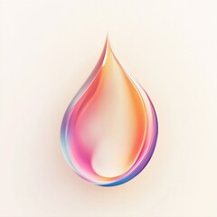 Aufkleber - Colorful droplet shaped object with vibrant gradient design reflecting light and texture in a minimalist setting. Generative AI
