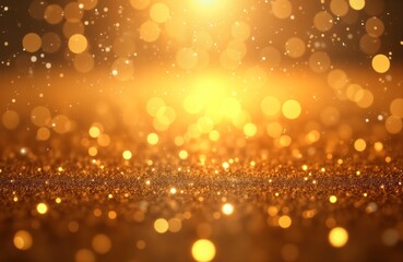 Wall Mural - golden glitter background with bright sparkles. abstract design with shimmering effect. party atmosp