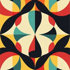 Leinwandbilder - Colorful geometric pattern showcasing vibrant shapes in artistic design format. Generative AI