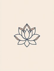 Aufkleber - Stylized lotus flower design with clean lines for relaxation and mindfulness. Generative AI