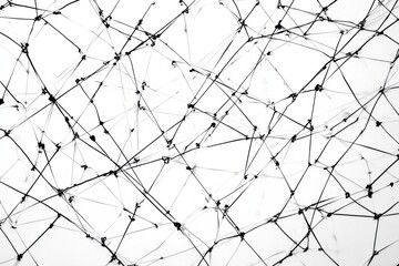 Leinwandbilder - Complex web structure captured in black and white on a bright background. Generative AI